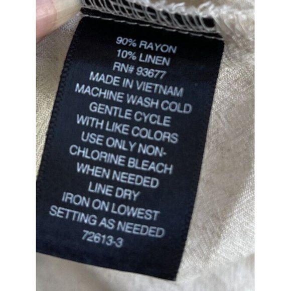 Womens Worthington 3/4‎ Sleeve Blouse Oatmeal With Back Closure Accents - Picture 5 of 5